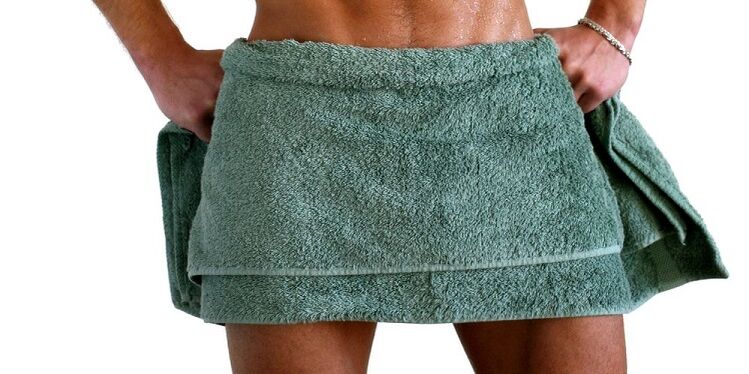 het opwarmen van de penis vóór de massage om deze te vergroten