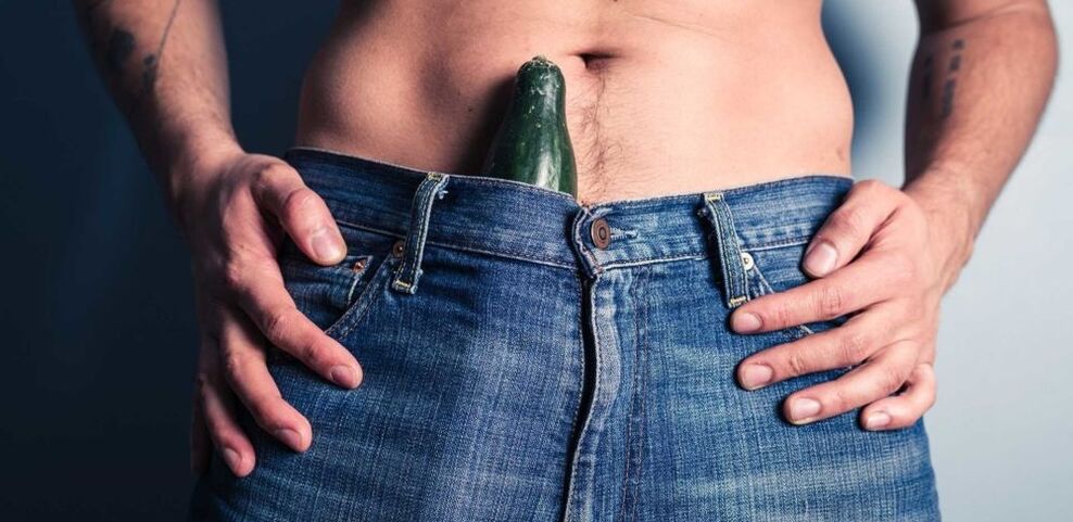 komkommer symboliseert een vergrote mannelijke penis
